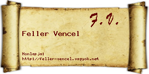 Feller Vencel névjegykártya